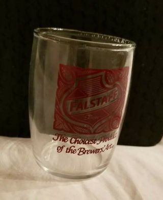 Vintage Falstaff Beer 3 " Barrel Glass