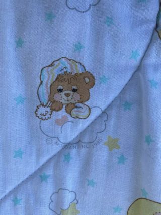 Vtg Baby Morgan Inc 1985 Blanket Quilt Sleeping Bag Teddy Bear Striped Pajamas