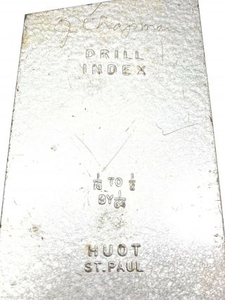 Vintage Huot Drill Index Metal Box With Drill Bits No.  1930617 Usa 1/16 - 1/2