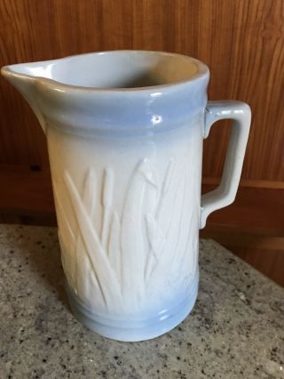 Antique Pottery Pitcher Stoneware Salt Glaze Country Crock Blue 9 