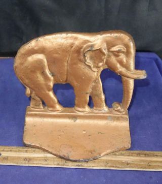 Antique Elephant Cast Iron Doorstop Figure Statue