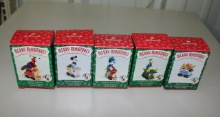 1998 Hallmark Ornament Mickey Mouse Express Train Set Disney Merry Miniatures