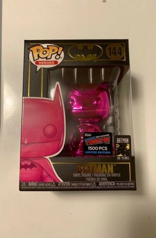 2019 Nycc Exclusive Limited Edition Funko Pop Batman Pink Chrome 144