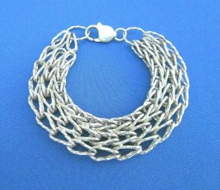 Vintage 925 Sterling Silver Charm Bracelet Fancy Link Chain London 1970