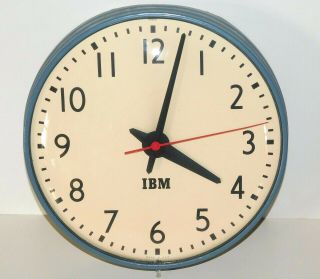 Vintage 15 " / 16 " Ibm Electric Wall Clock Schools,  Office,  Warehouse