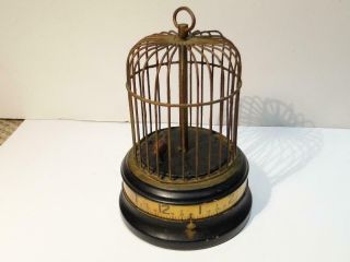 Antique Herman Lux Bird Cage Rotary Tape Measure Clock