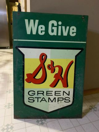 Vintage Metal Sign S&h Green Stamps Smaller Sign 29 1/2 X 20 St Louis