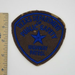 Texas Department Of Public Safety Highway Patrol Patch Older Vintage Grey Wool