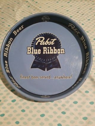 Vintage Pabst Blue Ribbon Pbr Beer Metal Serving Tray Finest Beer.  A6