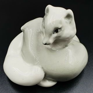 Vintage Ussr Porcelain Figurine Arctic Foxes 1950s
