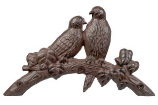 Hose Holder Cast Iron Birds Decorative Hose Reel Hanger Antique Rust