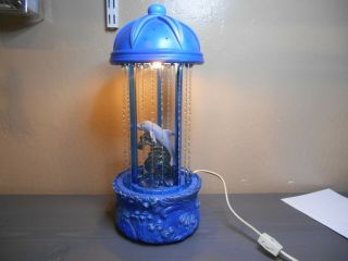 Vintage Dolphin Rain Lamp Drip Mineral Oil 16” Beach Waves