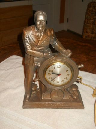 1940 Franklin D.  Roosevelt Fdr The Man Of The Hour Electric Metalware Clock