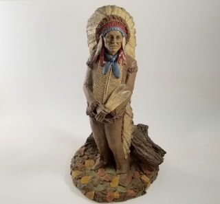 Vintage Tom Clark Native American Statue,  Chief Hollow Horn Bear Resin,  1987