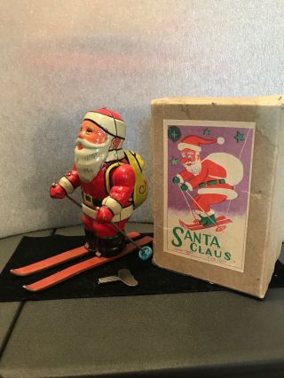 Vintage Tin Santa Claus Wind Up Toy