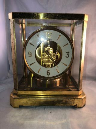 Vintage Atmos Lecoultre Mantel Clock Perpetual Motion 15 Jewels For Parts/repair