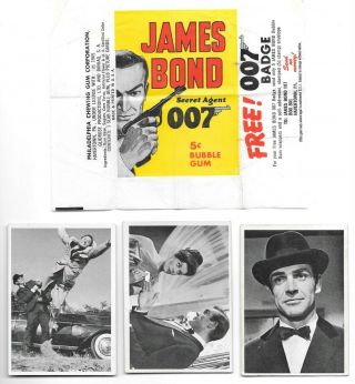 1965 James Bond Philadelphia Chewing Gum,  Complete Set,  Ex And Better,  Wrapper