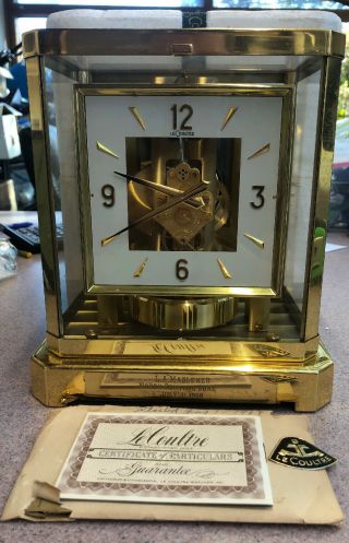 Vintage Atmos Lecoultre Mantel Clock - Perpetual Motion 15 Jewels -