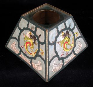 Rare Vintage Cardboard & Vellum Unique Halloween Lamp Shade 1920 