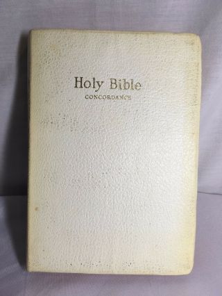 Vintage Holy Bible Red Letter Concordance Leather Binding King James Version