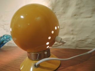 Vintage Pair Danish Modern ABO Randers Ball Light Sconce Lamp Bright Yellow 3