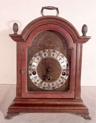 C1972 Small Size Westminster Chime 8 Day Arched Dial Bracket Clock 12 " High