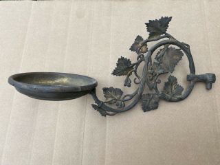 Antique Cast Iron Or Bronze Victorian Oil Lamp Wall Bracket Wall Mount