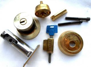 Mul - T - Lock High Security Lock Cylinders,  Parts.  1 Key Work In 2 Cylinders