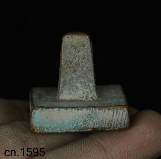 Ancient Old China Dynasty Palace Copper Bronze Imperial Seal Stamp Signet Statue