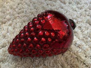 Vintage Kugel 10 " Red Grape Cluster Christmas Ornament Huge