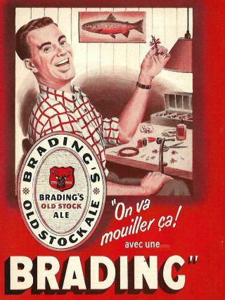 1953 Brading Old Stock Ale Ad In French