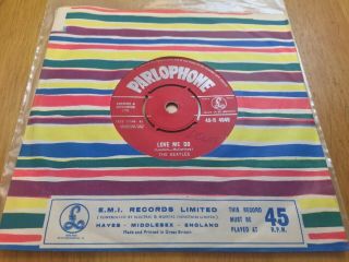 The Beatles - Love Me Do 1962 Uk 45 Parlophone Red Label 1st Vg,