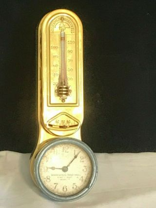 Vintage Minneapolis Honeywell Tycos Thermostat Regulator Clock Model 77