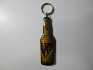 Vintage Molson Ice Beer Bottle Keychain 3 1/2 " Tall Keychain Key Ring (j068)
