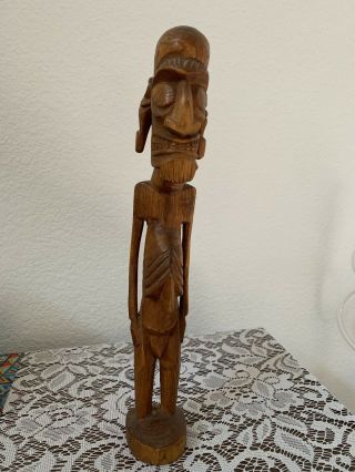 Vintage Carved Wood Moai Kavakava - (spirit With Ribs) Rapa Nui Easter Island