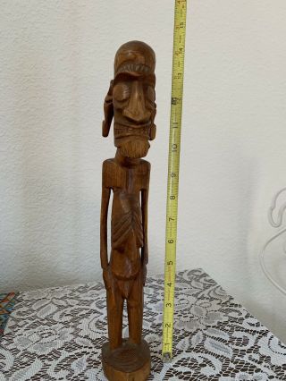 Vintage Carved Wood Moai Kavakava - (Spirit With Ribs) Rapa Nui Easter Island 3