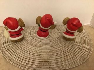 Vintage HOMECO Ceramic Bisque Figurines Christmas Santa Mouse Hand Painted 3