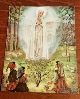 Catholic Print Picture - Our Lady Of Fatima - 8 " X 6.  5 " Ready To Be Framed