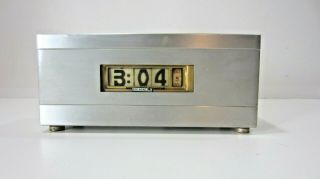 American Art Deco Aluminium Moon Crest Digital Clock Tymeter Numechron