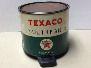 Vintage Texaco Multifak 2 Grease Can 5 Lb.  Tin Can 1959 Garage Shop Display