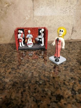 Day Of The Dead Diorama Band,  Singer,  Soccer Player And Dog Figures Hand Made