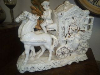 Antique Victorian Horse & Carriage Table Lamp