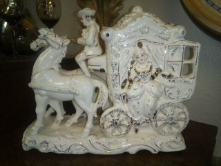 Antique Victorian Horse & Carriage Table Lamp 2
