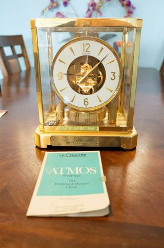 1970s Atmos Heritage Model 528 - 8 Clock By Jaeger Lecoultre,  Serial 300459 As - Is