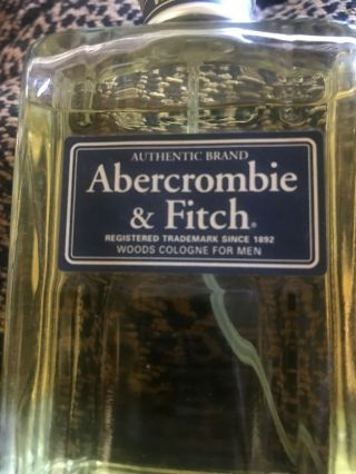 ABERCROMBIE & FITCH Woods Cologne 3.  4 Oz/100mL Rare AUTHENTIC Vintage Big Bottle 3