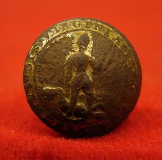 Dug Virginia Militia Cuff Button With Gold Plating.  Confederate Civil War