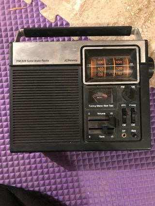 Vintage Jcpenny Solid State Portable Radio Fm/am