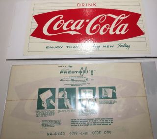 Vintage " Drink Coca Cola " 17 " X 9.  5 " Decal Old Stock Code 099
