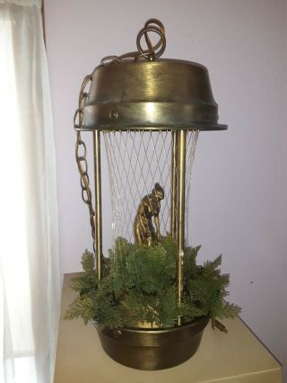 Vintage Greek Goddess Mineral Oil Rain Drip Drop Hanging Swag Lamp Light 20 Inch