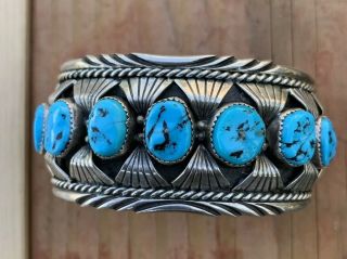 Vintage Sterling Silver And Turquoise Bracelet Cuff